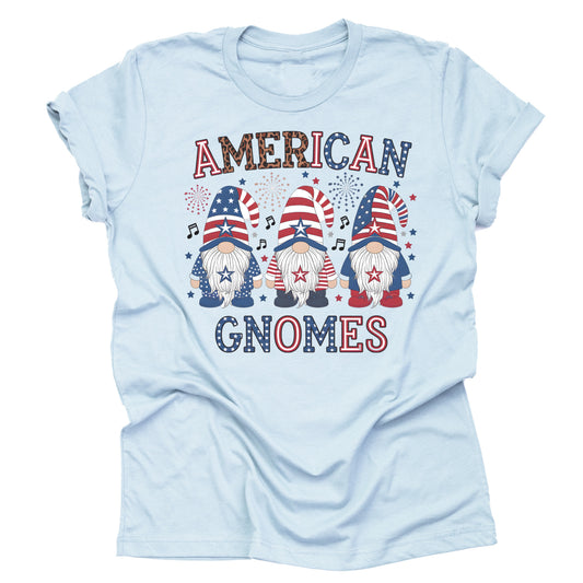Patriotic USA Gnomes American Flag Casual Short Sleeve Unisex T-Shirt