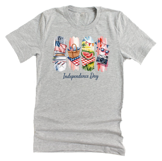 4th of July Brushstroke Celebration Casual Short Sleeve Unisex T-Shirt