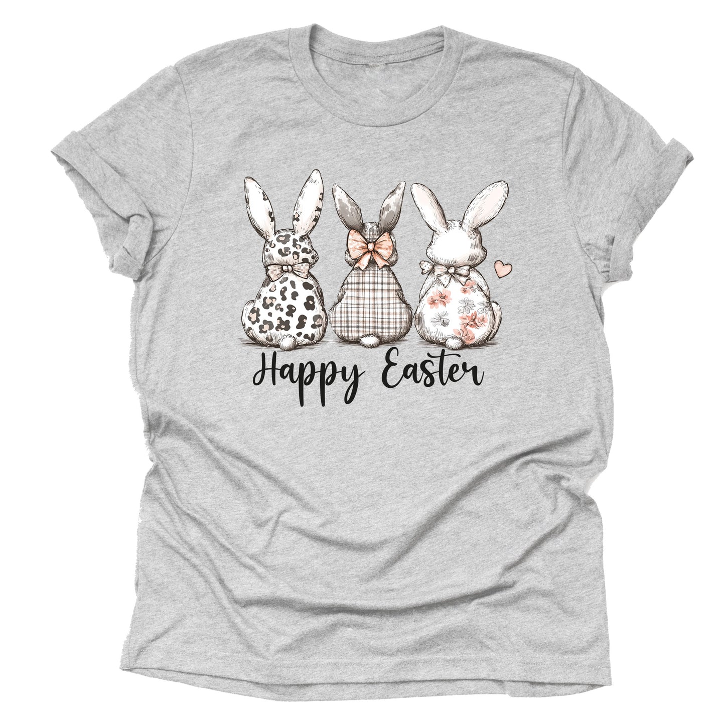Happy Easter Bunnies T-Shirt Casual Short Sleeve Unisex