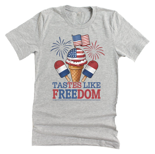 Patriotic "Taste Like American" Ice Cream American Flag Casual Short Sleeve Unisex T-Shirt