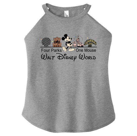 Disney 4 Parks 1 Mouse Parks Icon Short Sleeve Unisex T-Shirt