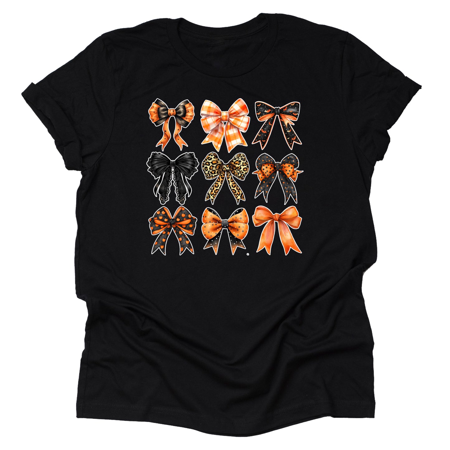 Fall Autumn Bows T Shirt Cute Flower Graphic Loose Tees Crew Neck Short Sleeve Casual Tops