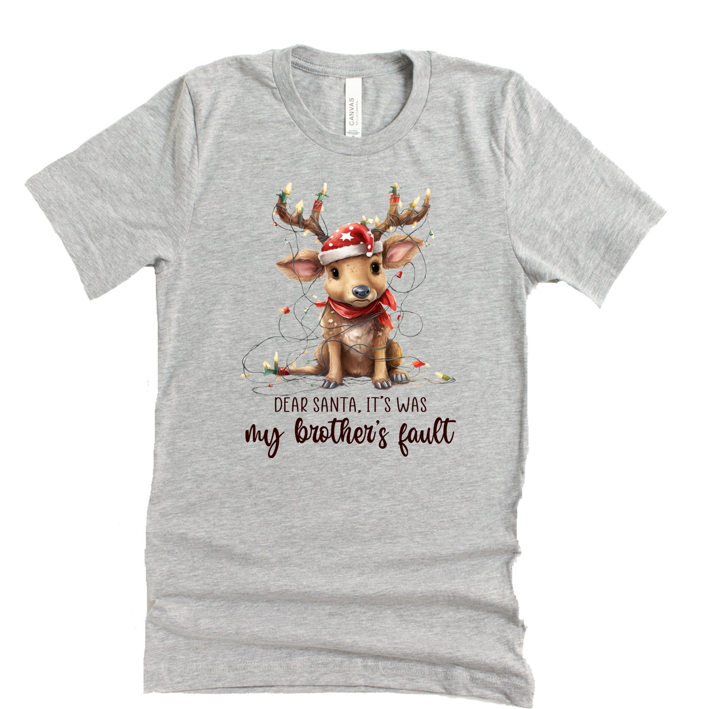 Dear Santa It's my Brother's Fault, Christmas Shirt Unisex Short Sleeve Shirt