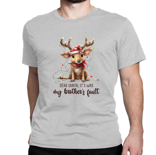 Dear Santa It's my Brother's Fault, Christmas Shirt Unisex Short Sleeve Shirt