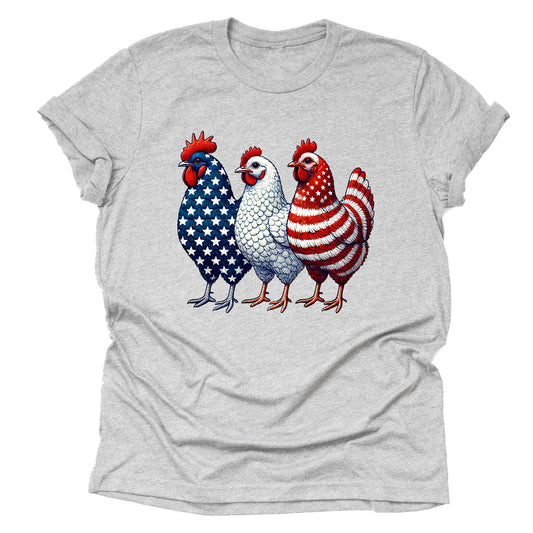 Patriotic USA Chicken, 4th of July Casual Short Sleeve Unisex T-Shirt