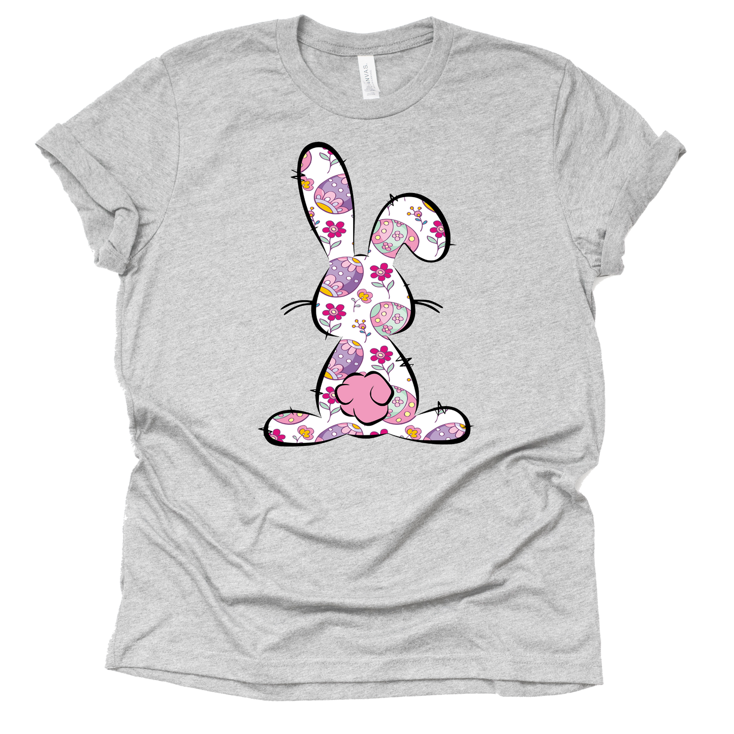 Floral Easter Bunny Shirt, Easter Shirt, Religious Tee, Pretty Bunny Shirt, Fancy Bunny Shirt, Easter Shirt for Women