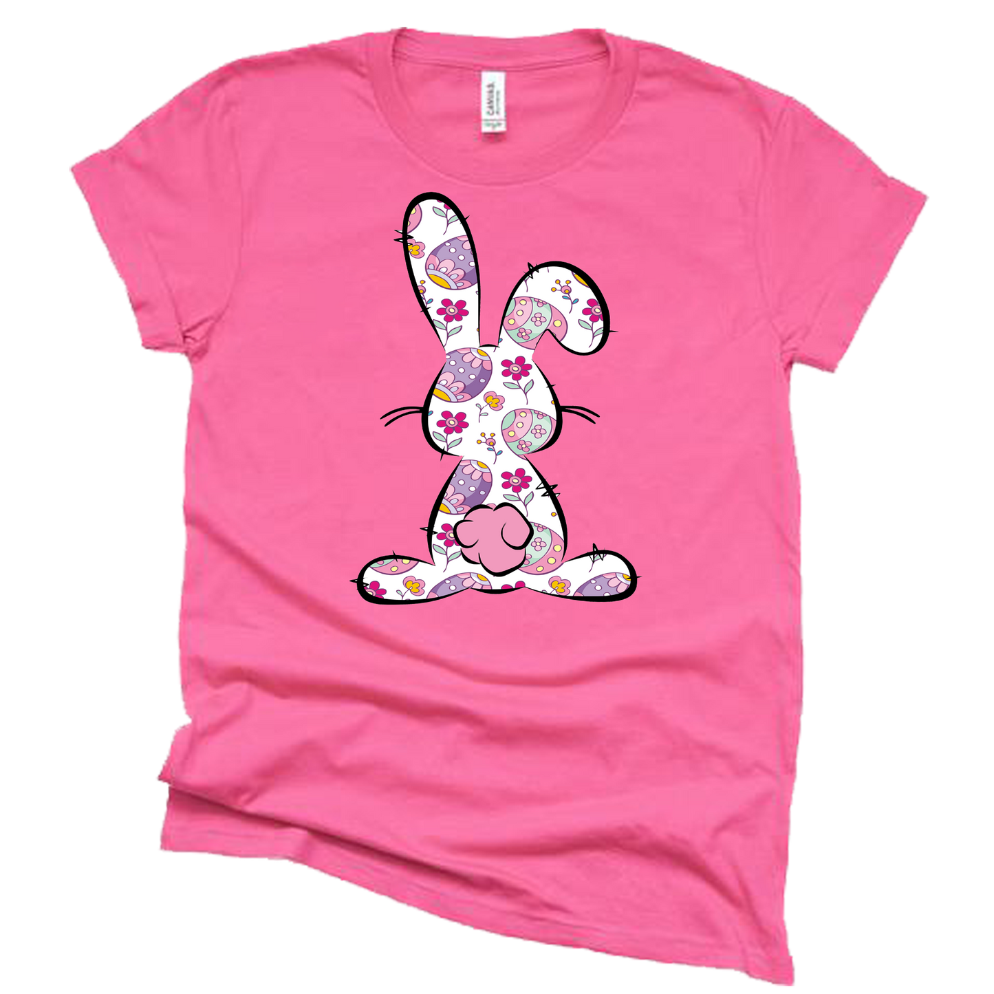 Floral Easter Bunny Shirt, Easter Shirt, Religious Tee, Pretty Bunny Shirt, Fancy Bunny Shirt, Easter Shirt for Women
