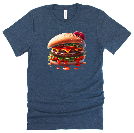 Burger T-Shirt for Food Lovers – Funny Cheeseburger Graphic Tee, BBQ Cookout Shirt, Fast Food Gift for Men & Women, Unisex Top