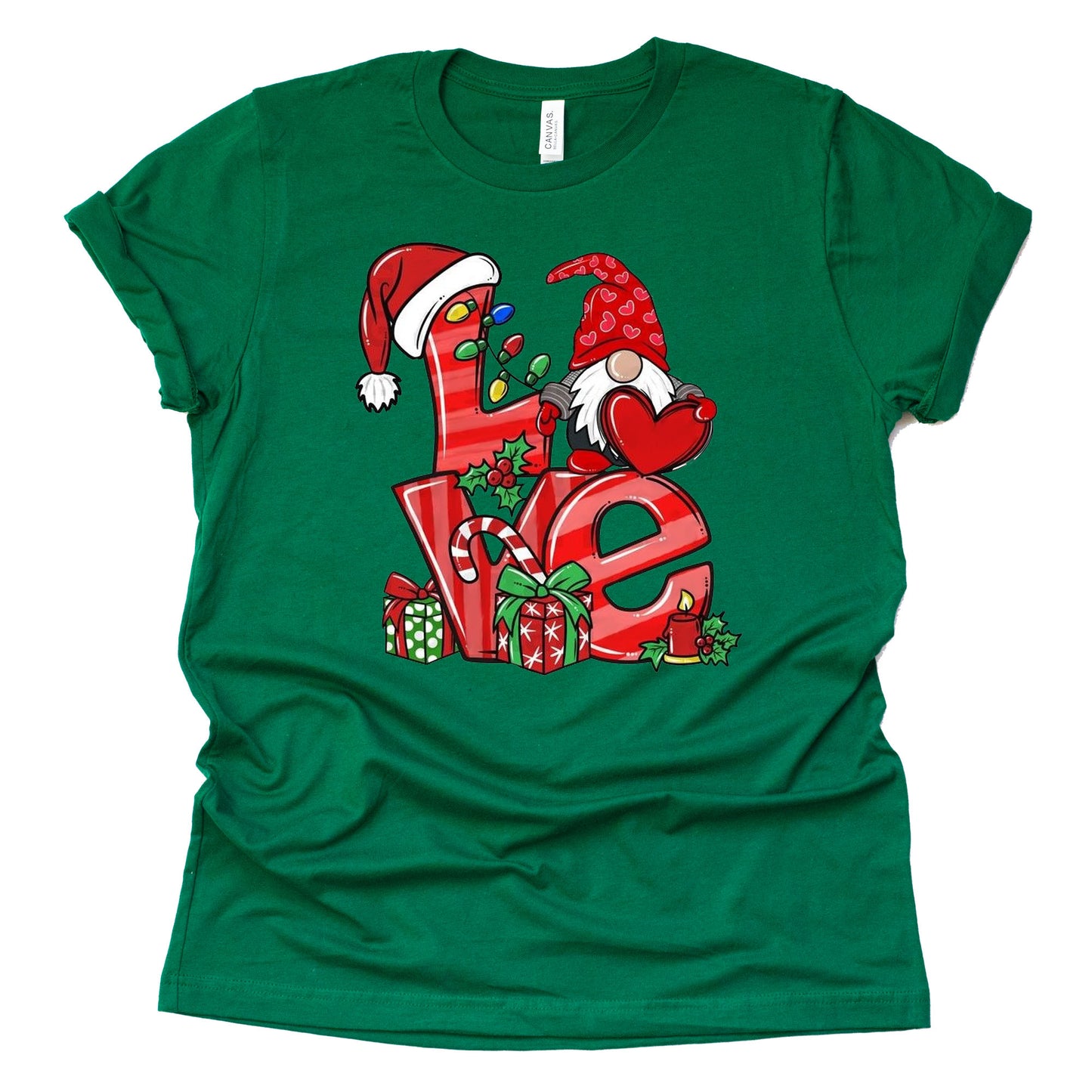 Christmas Gnomes Love Casual Short Sleeve Unisex Shirt