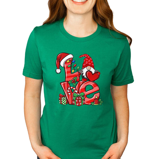 Christmas Gnomes Love Casual Short Sleeve Unisex Shirt