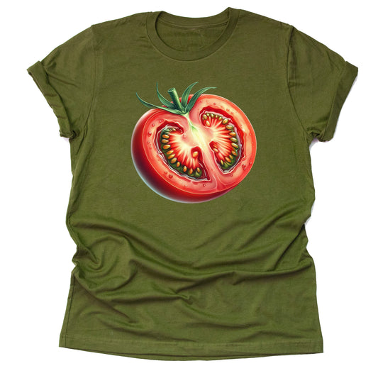 Tomato T-Shirt for Gardeners & Foodies – Funny Fresh Tomato Graphic Tee, Cute Vegetable Gardening Shirt, Farmers Market Gift for Plant Lovers, Vegan & Vegetarian Produce Lover Unisex Top