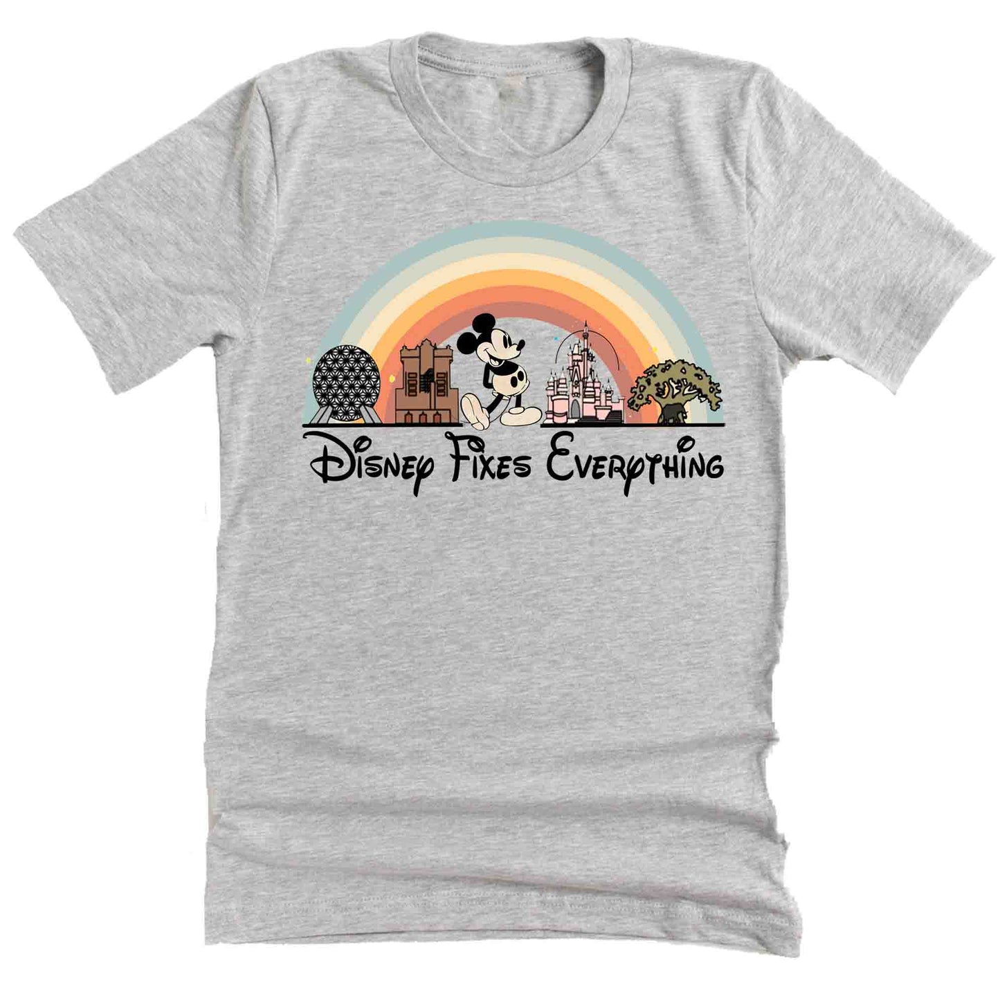 Disney Fixes Everything Rainbow Parks Icon Short Sleeve Unisex T-Shirt