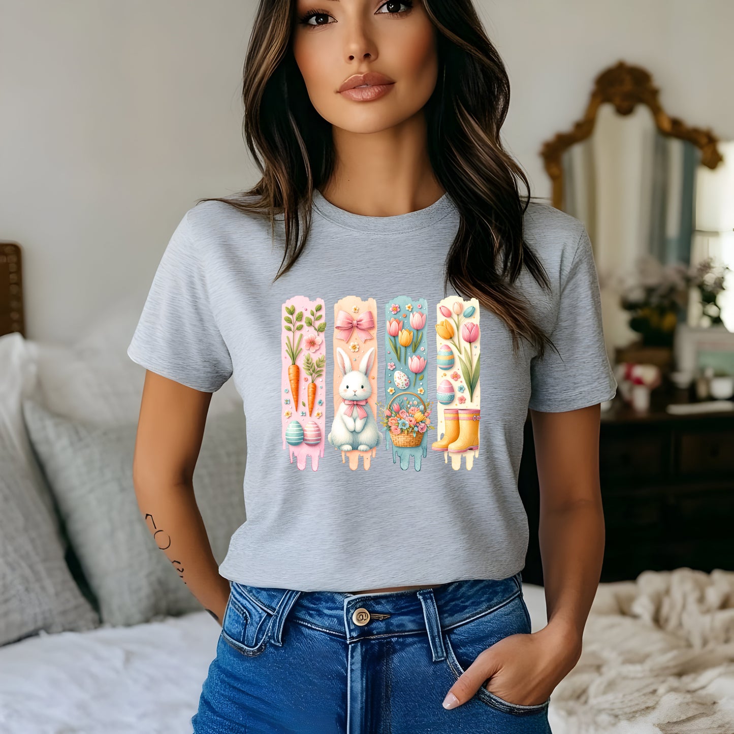 Easter Icons Brushstrokes Shirt, Easter Shirt, Short Sleeve Casual Unisex