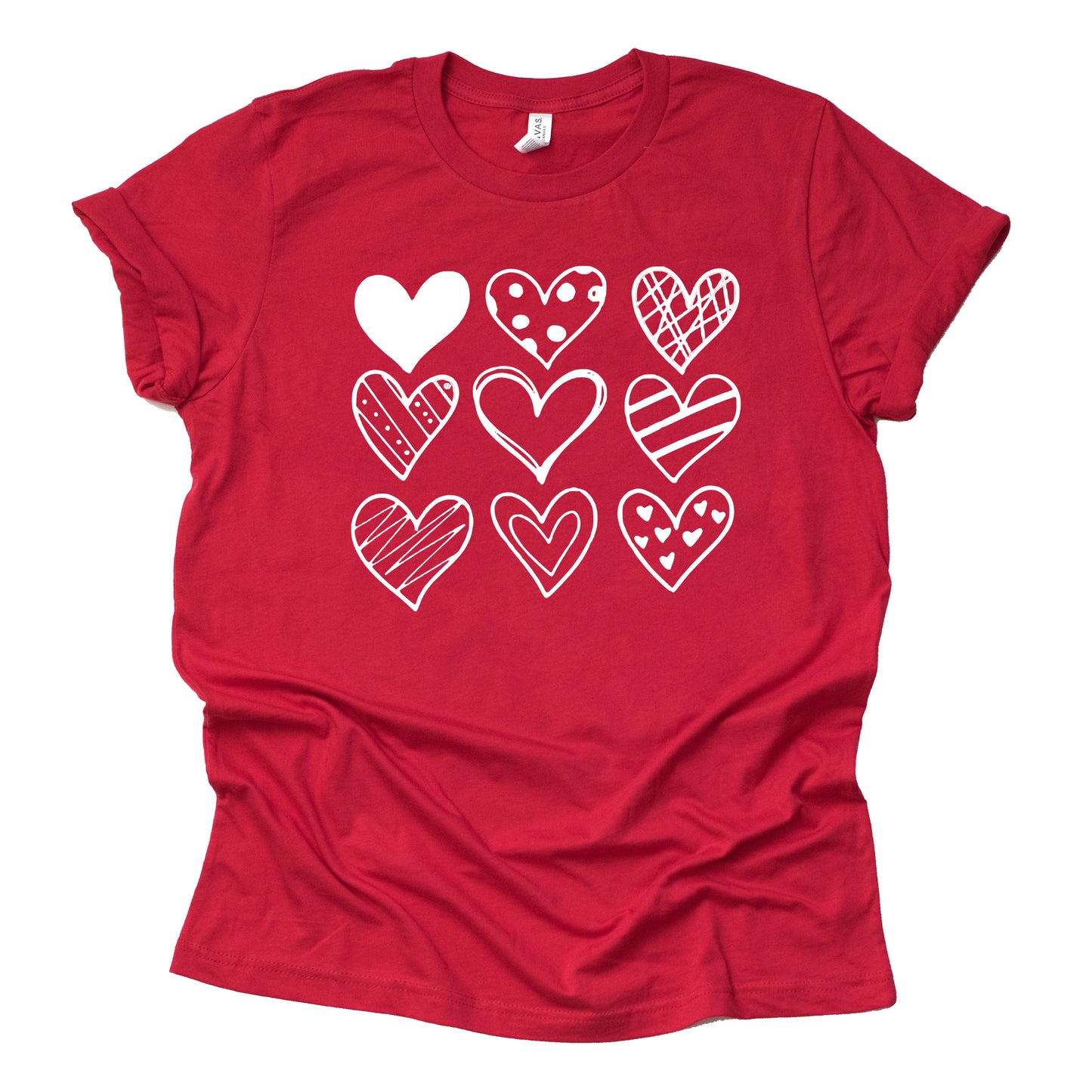 Valentine Hearts Graphic Design Casual Short Sleeve Shirt
