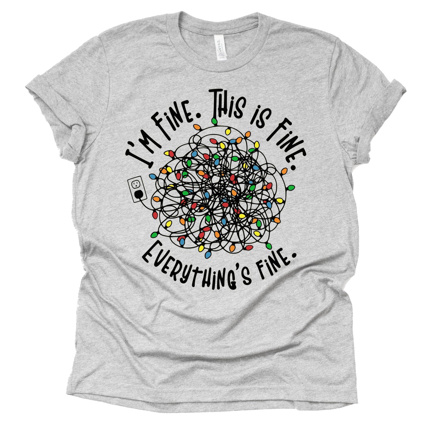 I'm Fine This is Fine Everything is Fine shirt, Christmas tangled lights Shirt