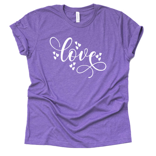 Valentine Love Hearts Graphic Design Casual Short Sleeve Shir