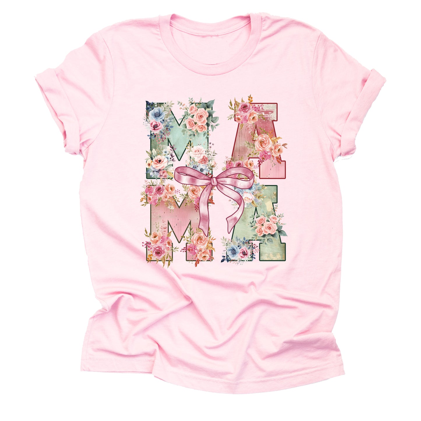 Floral Mama Shirt Mother's Day Flower Design Casual Short Sleeve Shirt