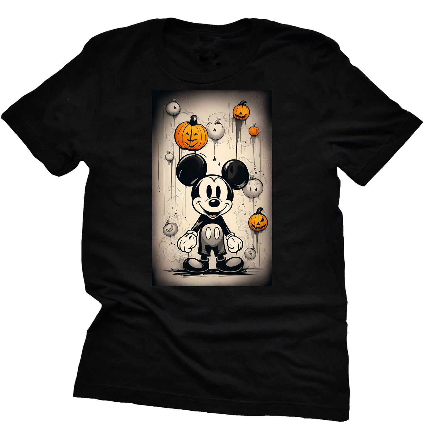 Mickey Drip Halloween Pumpkin Shirt Adult Unisex T-Shirt Casual Short Sleeve