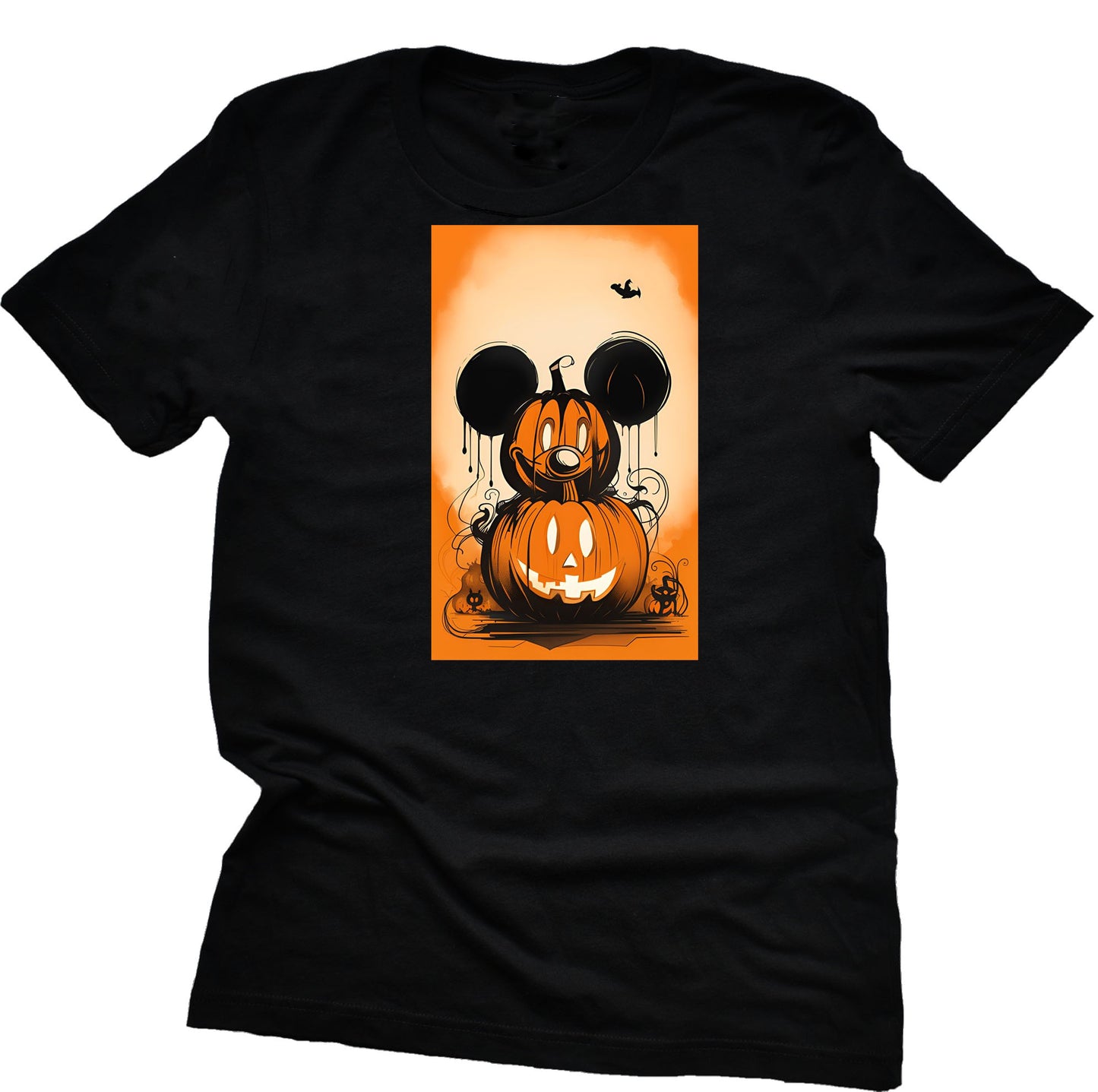 Mickey Scary Halloween Pumpkin Shirt Adult Unisex T-Shirt Casual Short Sleeve