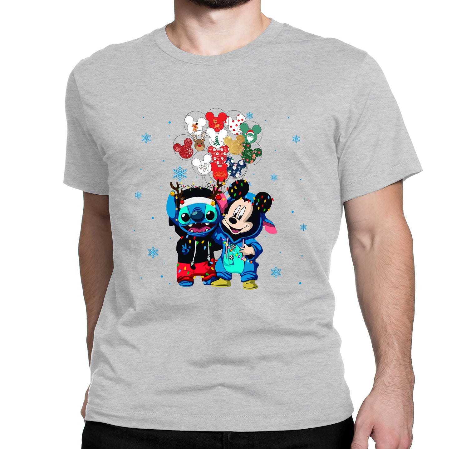 Mickey Stitch Christmas Balloons Graphic Design Unisex T-Shirt
