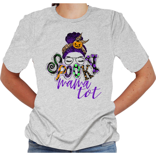 Spooky MamaTot Messy Bun Shirt, Halloween Shirt, Ophelia Nichols T-Shirt, Shoelover99 Merch, Unisex Sizing