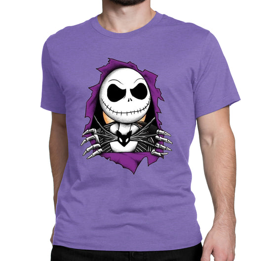 Jack Skellington Seeking Face Halloween Shirt Adult Unisex T-Shirt Casual Short Sleeve
