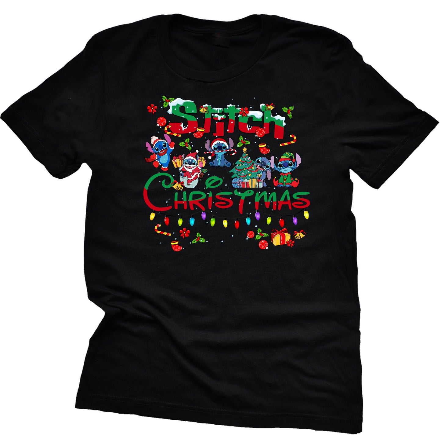 Disney Stitch Christmas Unisex Short Sleeve Shirt