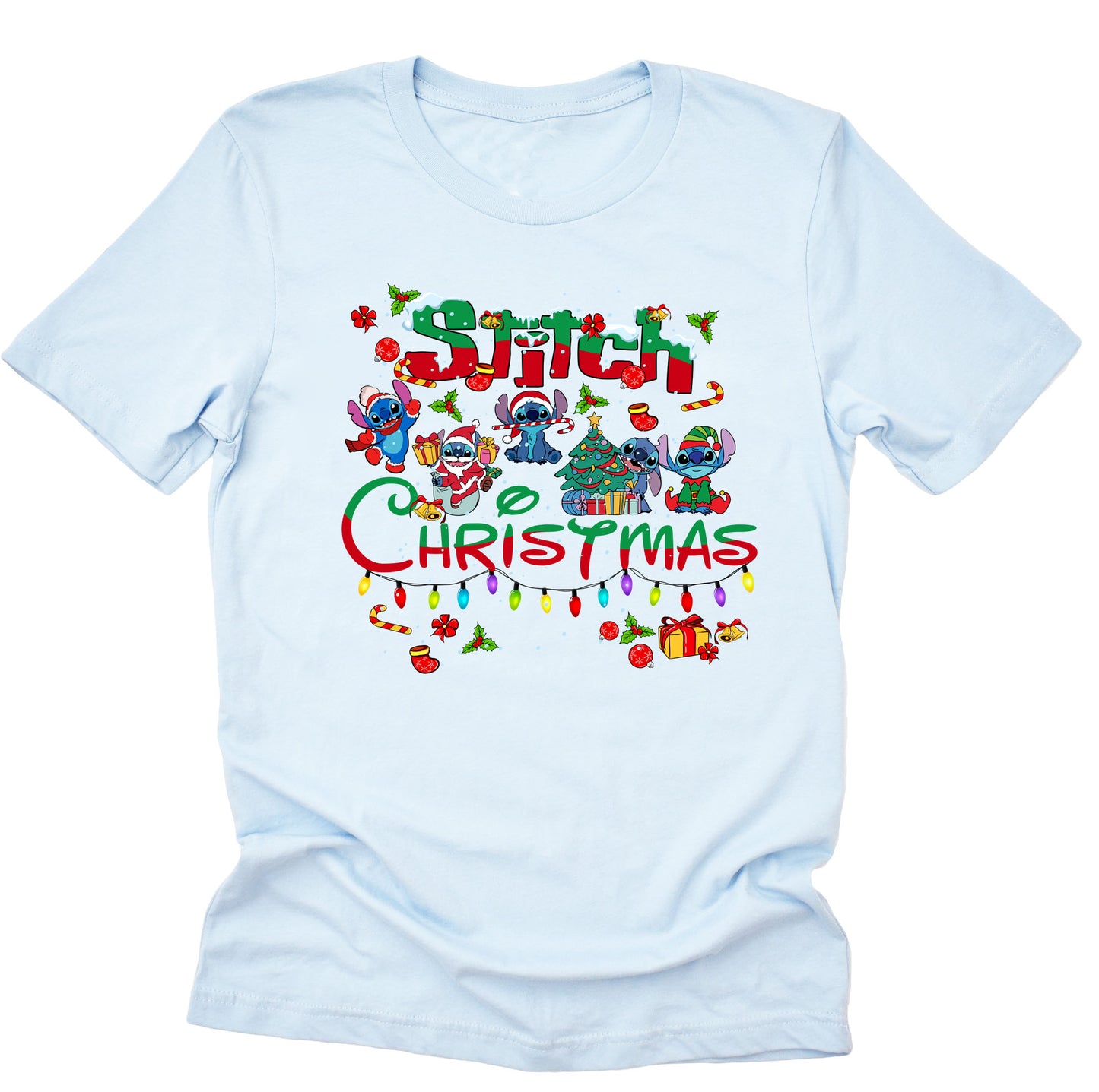 Disney Stitch Christmas Unisex Short Sleeve Shirt
