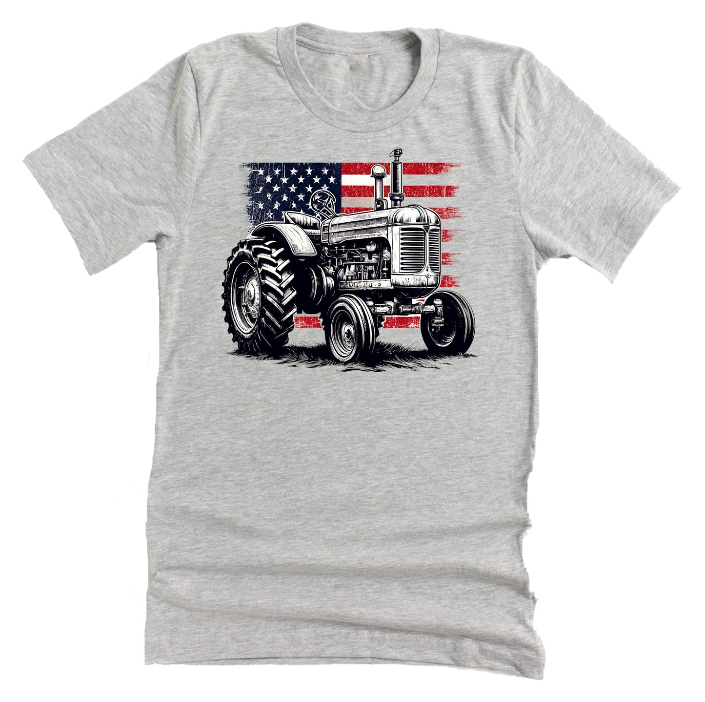 Patriotic Tractor July 4th American Flag Casual Short Sleeve Unisex T-Shirt