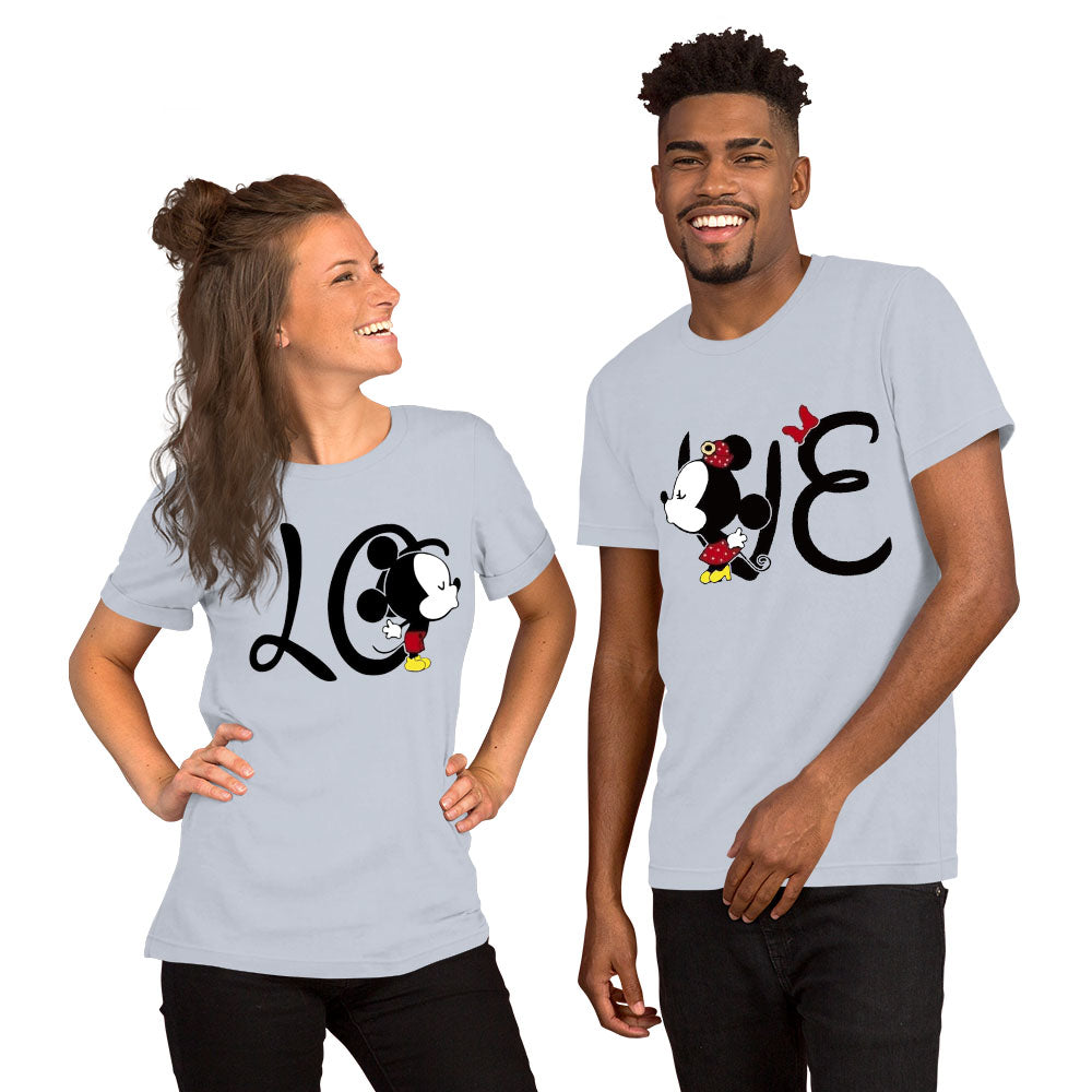 Mickey Minnie Love, Valentine Shirt Unisex Short Sleeve Shirt Couples Shirts Couples Shirts