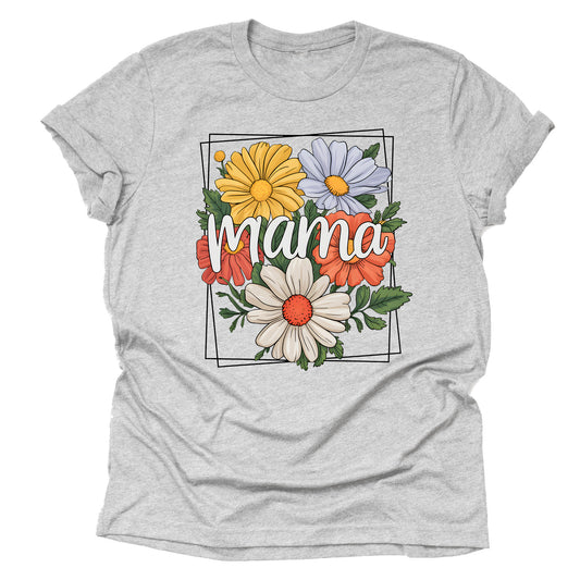 Vintage Floral Mama Mother's Day Short Sleeve Casual T-Shirt