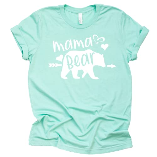 Mama Bear Shirt, Fun Shirt for Mom, Hearts Graphics Tees for Women Ladies Unisex Soft Tee Shirt