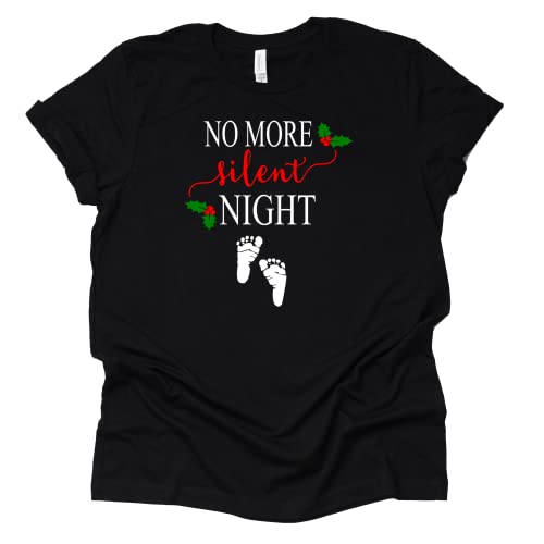 No More Silent Nights Shirt, Christmas Pregnancy Announcement Shirt, Pregnant Reveal Shirt