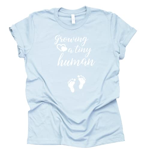 Growing a Tiny Human Shirt, Pregnancy Reveal Shirt, pregnancy Announcement Shirt Unisex Short Sleeve