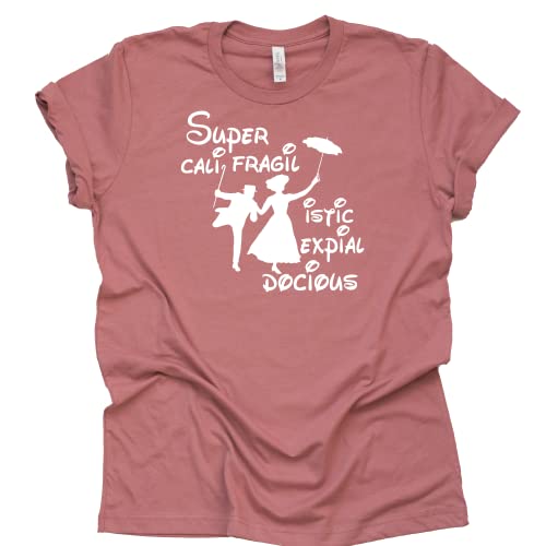 Supercalifragilisticexpialidocious T-Shirt Graphic Tee for Women Adult Character Unisex Short Sleeve