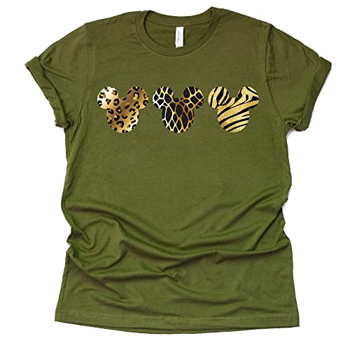 Leopard Print Mickey Shirt, Animal Kingdom Shirt for Women, Graphic T-Shirt for Women