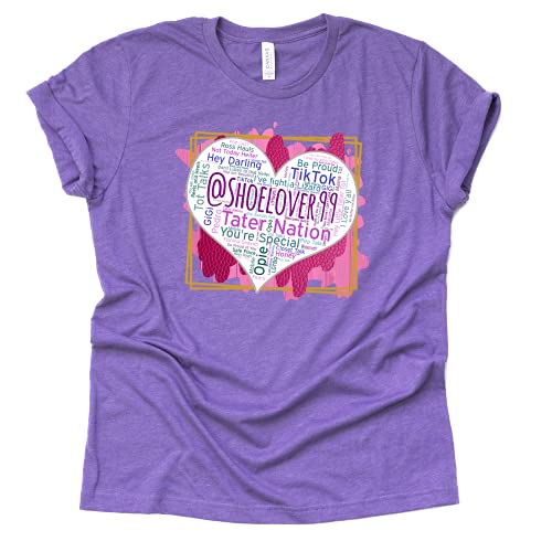 Shoelover99 Heart Word Art T-Shirt Thing Ophelia Has Said Shoelover99 Merch Unisex Tees Casual Short Sleeve