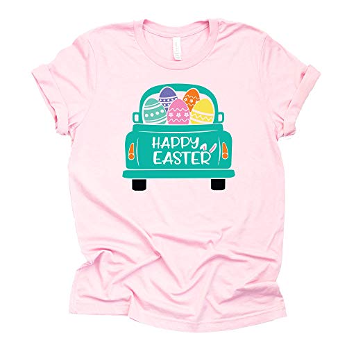 Happy Easter Egg Truck Shirt, Easter Shirt for Women Tee T-Shirt Unisex Short Sleeve