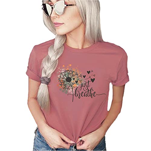 Just Breathe Shirt | Dandelion T-Shirt | Wildflower Shirt for Women | Vintage Retro Unisex Sizing
