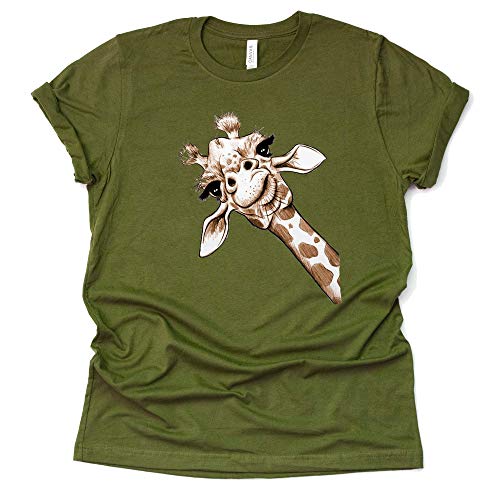 Giraffe Shirt, Giraffe Smiling Shirt Printed Funny T Shirt Unisex Summer Casual Short Sleeve Tops Blouse