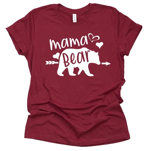 Mama Bear Shirt, Fun Shirt for Mom, Hearts Graphics Tees for Women Ladies Unisex Soft Tee Shirt