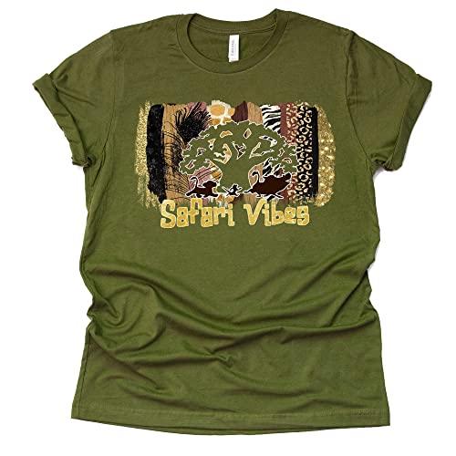 Safari Vibes Leopard Print Shirt, Animal Kingdom Shirt for Men Women, Animal Print Graphic T-Shirt