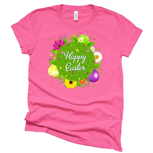 Floral Happy Easter Shirt, Easter Shirt for Women Tee T-Shirt Unisex Short Sleeve