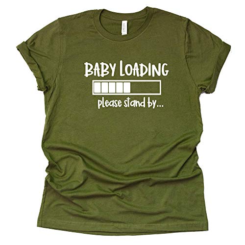 Baby Loading Shirt Pregnancy Announcement T-Shirt Letter Print Short Sleeve Tops Tee-6 Colors