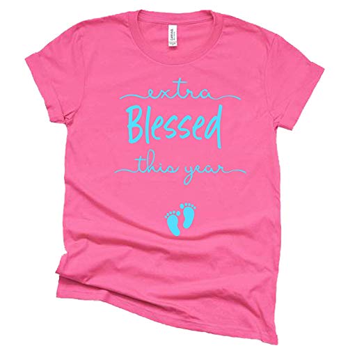 Extra Blessed This Year Shirt, Easter Shirt for Women, Pregnancy Announcement Shirt, Causal Short Sleeve