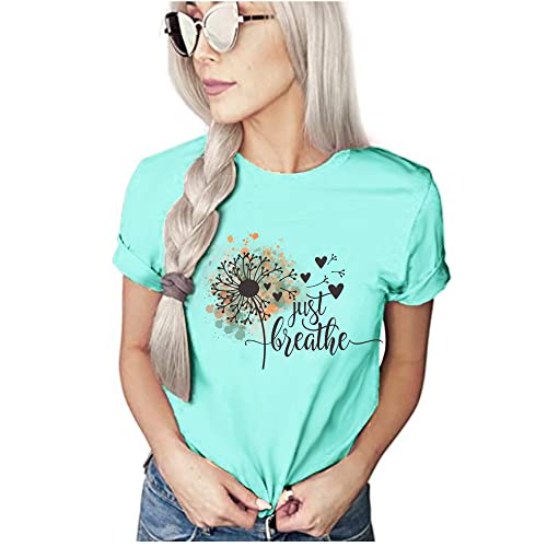 Just Breathe Shirt | Dandelion T-Shirt | Wildflower Shirt for Women | Vintage Retro Unisex Sizing