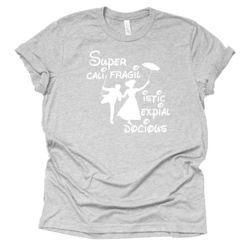Supercalifragilisticexpialidocious T-Shirt Graphic Tee for Women Adult Character Unisex Short Sleeve