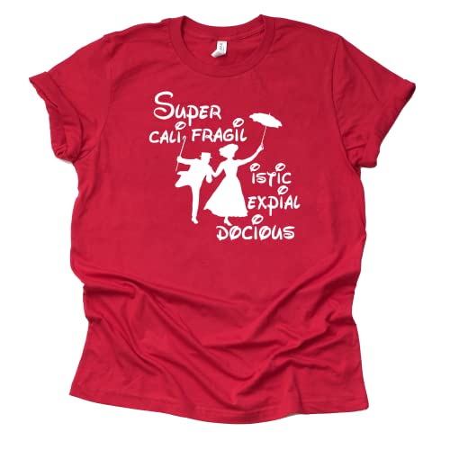 Supercalifragilisticexpialidocious T-Shirt Graphic Tee for Women Adult Character Unisex Short Sleeve