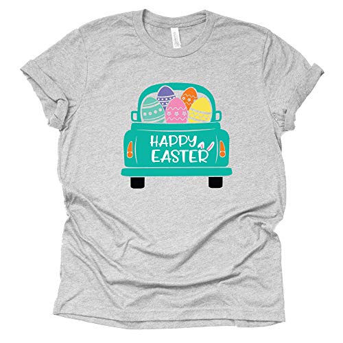 Happy Easter Egg Truck Shirt, Easter Shirt for Women Tee T-Shirt Unisex Short Sleeve
