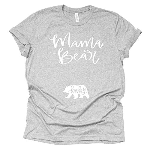 Mama Bear Baby Bear Shirt Pregnancy Announcement T-Shirt Short Sleeve Tops Tee-6 Colors